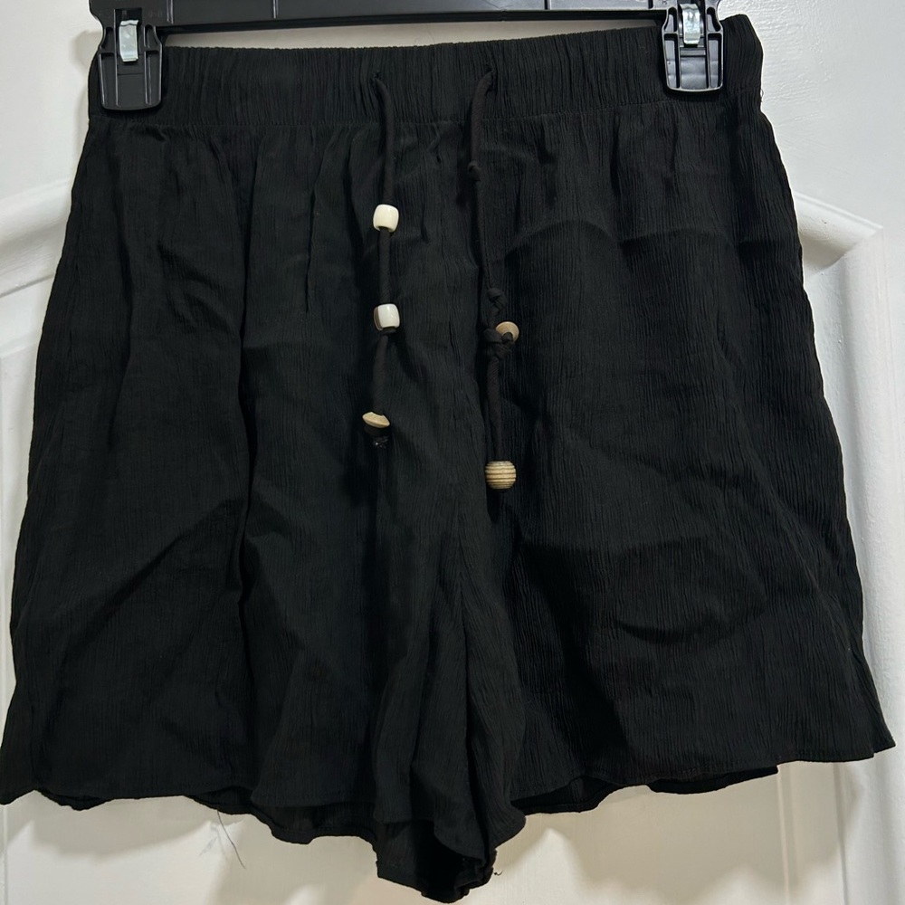Zara Women's Black High Waist Shorts with Bead Accents